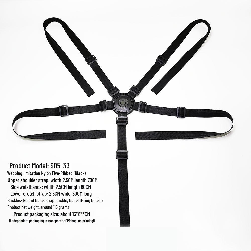 Children's Five-Point Safety Harness for High Chair & Stroller
