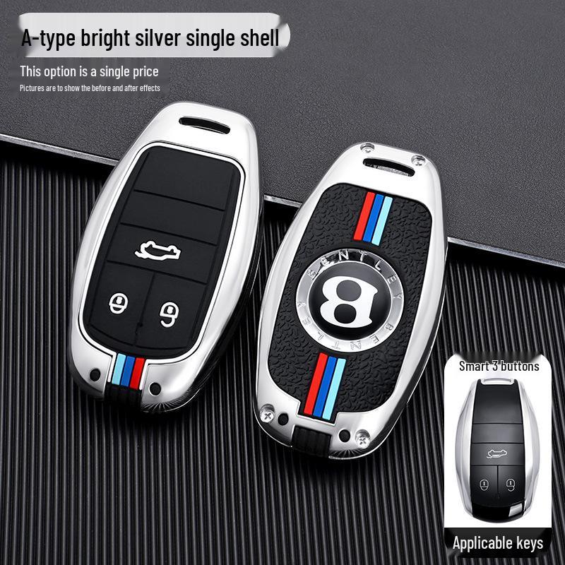 Bentley Key Case for Bentayga, Mulsanne, Flying Spur, Continental GT - High-Grade Metal Shell Key Bag for Men and Women