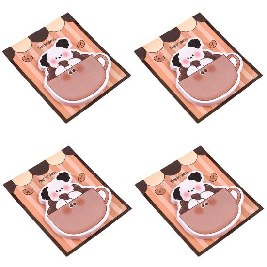 

4Pcs Cute Dog-Shaped Notes Pad Set Cartoon Self-Adhesive Memo Pads Strong Adhesion Thick Paper B