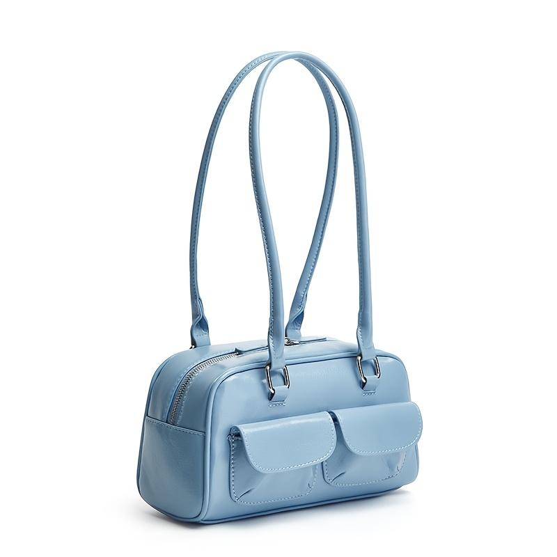 Stylish Black Armpit Bag with Zipper Closure Versatile Handbag
