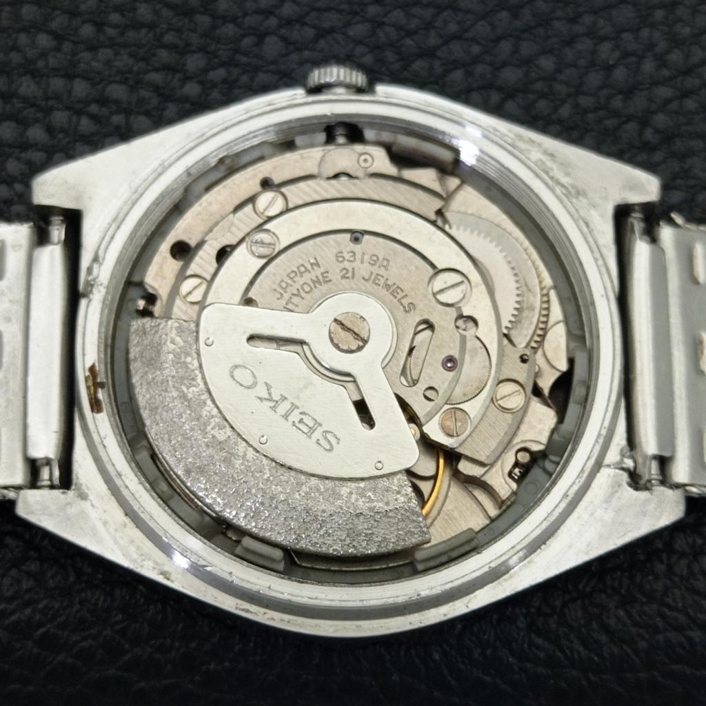 Seiko 5 AUTOMATIC 6319A JAPAN MENS VINTAGE BLACK COLOR DIAL WATCH A701534-5 R206b-a701534