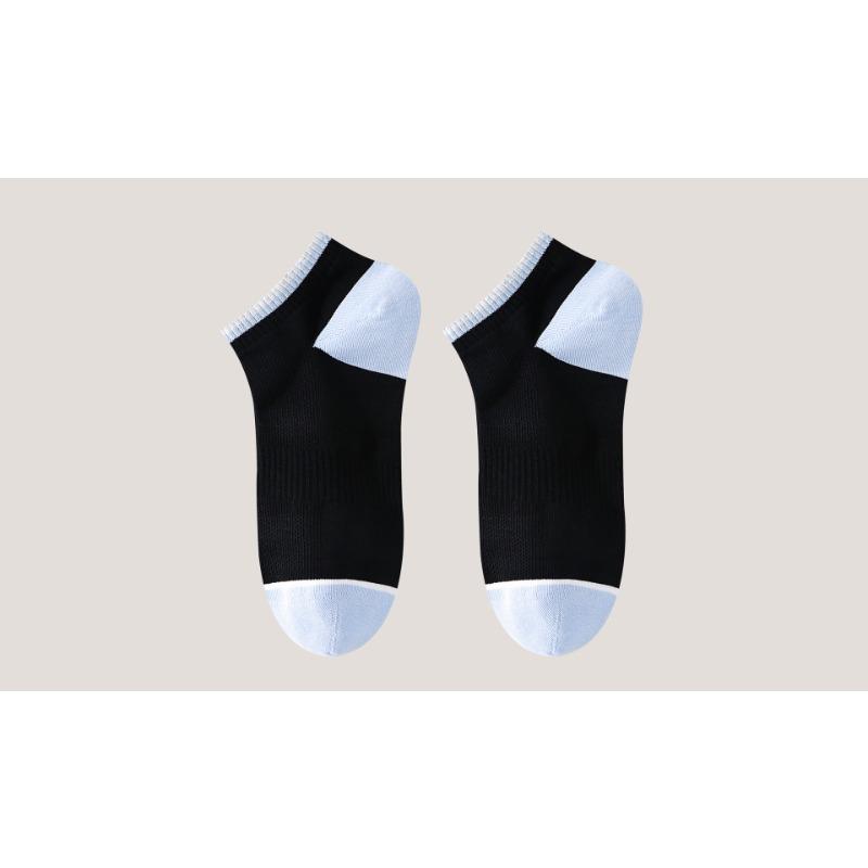 Sommarstrumpor i ren bomull, Herrstrumpor korta, Ren bomull, svettabsorberande och luktavvisande, Sommar, andningsbara, nät, låga, sportstrumpor, ankelsockor