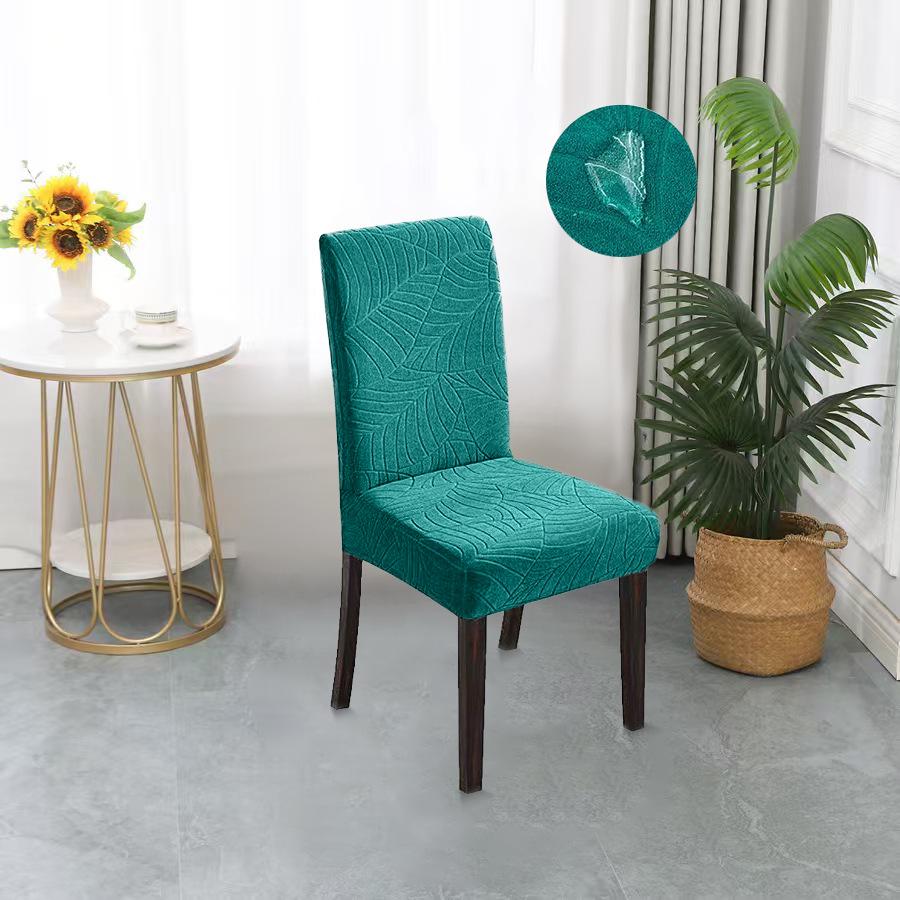 Waterproof Leaf Jacquard Stretch Chair Cover - European & American Style