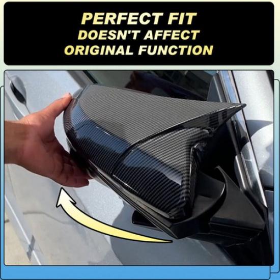 For Honda Civic 2016 2017- OX Horn Carbon Fiber Rear View Mirror Cover Cap