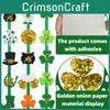 Irish Shamrock Whimsical Banner With Gold Coin Hat For Vibrant Decor Celebration