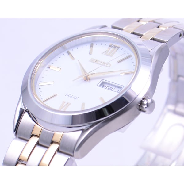 Seiko Men's SBPX085 (SPIRIT Solar Men's) Round Watch Silver Stainless Analog