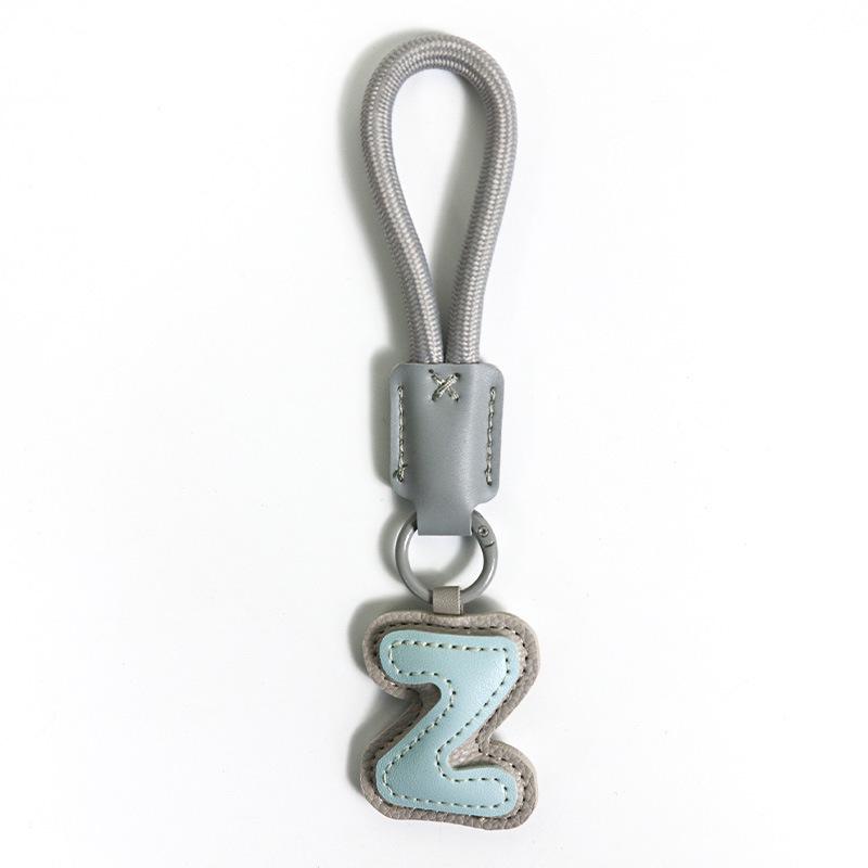 High-End Leather Alphabet Keychain Bag Pendant