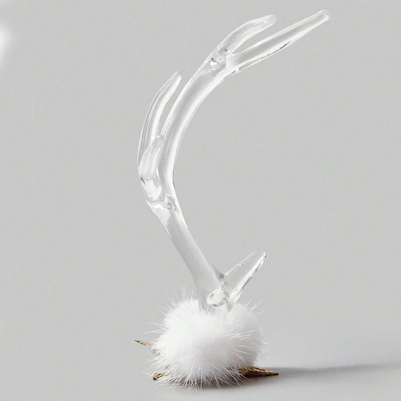 Y2k 90s Aesthetic Christmas Antler Hairpin for Woman Cute Ponytail Hair Clip