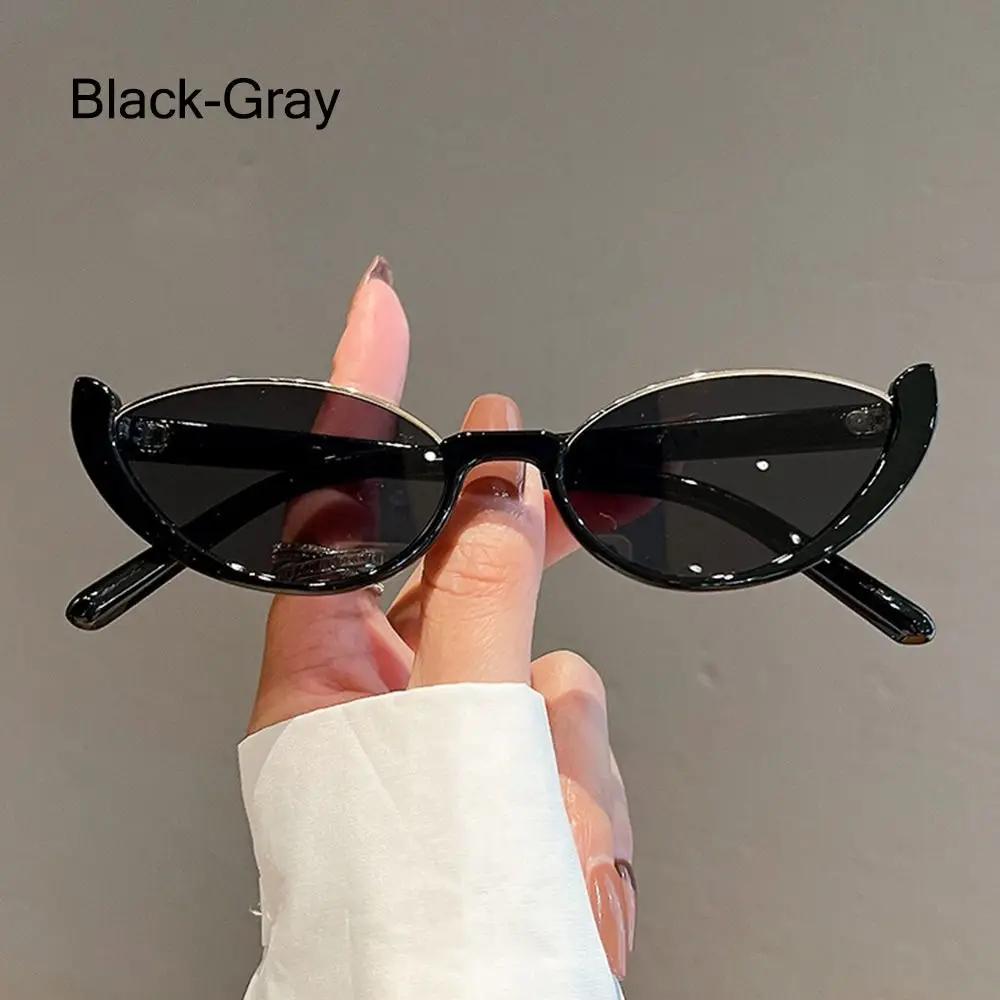 Vintage Small Cat Eye Sunglasses Women Trendy Half Frame Sun Glasses UV400 Protection Summer Shades