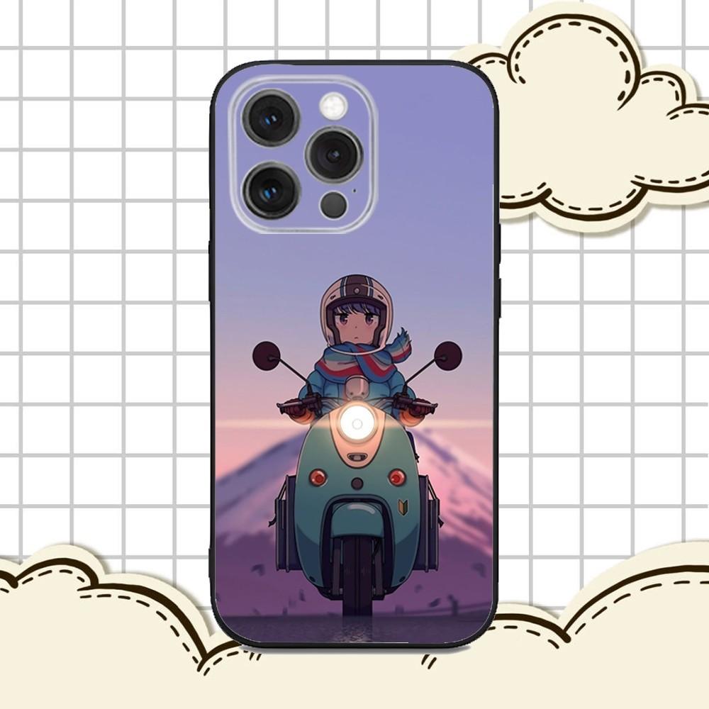 Y-Yuru C-Camp Anime Phone Case For iPhone 16e,16,15,14,13,12,11,Pro,X,XS,Max,XR,Plus,Mini Soft Black Cover