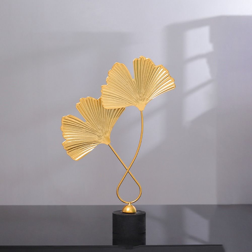 

Style Easy to Clean Iron Arts Crafts Ginkgo Leaf Ornaments Leaves Sculpture Desktop Ornaments B