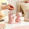 3D Printed Pen Holder Cat Holder, Cute Kitty Desk Organizer with Pens, Pencils, Makeup Healing Ornament Cup Brushes, Sculpture for Home Office