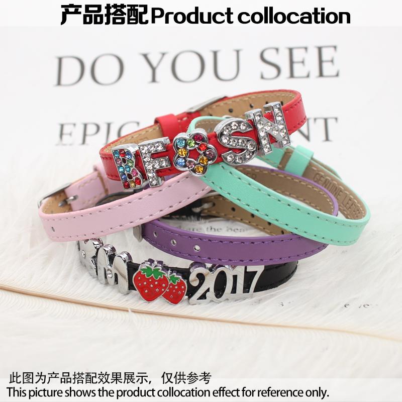 20pcs 8mm Genuine Real Leather Bracelet Wristband For Slide Letter Charms Women Men Jewelry Making Pet Collar DIY Accessories