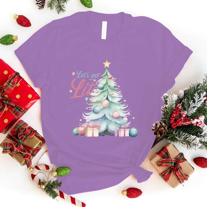 New Christmas Let'S Get Lit Letter Print T-Shirt Women'S Fashion Casual Summer Cool Shirs Unisex Christmas Let'S Get Lit tops