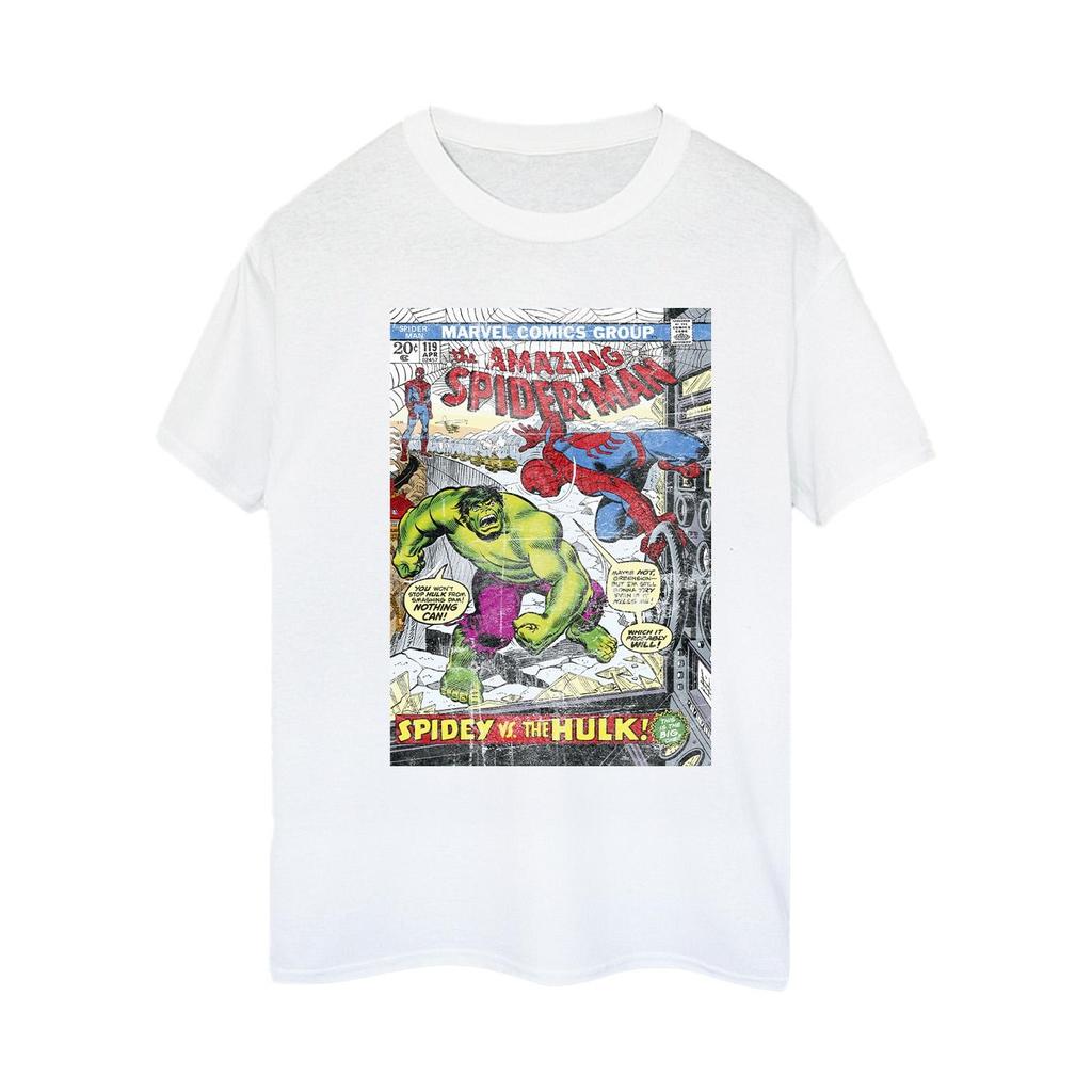 Marvel Womens/Ladies Spider-Man VS Hulk Cover Cotton Boyfriend T-Shirt