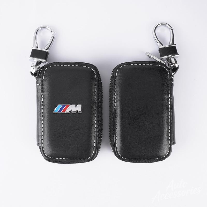Leather Car Badge Key Bag Keychain Storage Pendant For BMW M Sport 1 3 5 7 Series X1 X2 X3 X4 X5 X6 X7 Keyring Auto Accessories HYU9