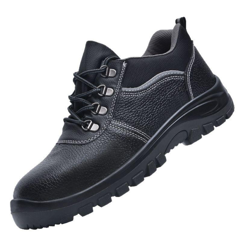 Men's Cowhide Solid Bottom Meets the Standard Steel Baotou Anti-smashing and Anti-piercing Insulation Wear-resistant Safety Work Shoes