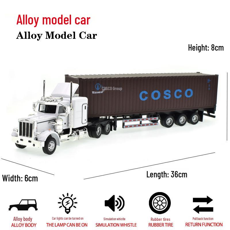 

Игрушечная модель полуприцепа из сплава – Американский грузовик-контейнеровоз