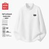Men's Fleece-Lined Loose Mock Neck Long Sleeve T-Shirt