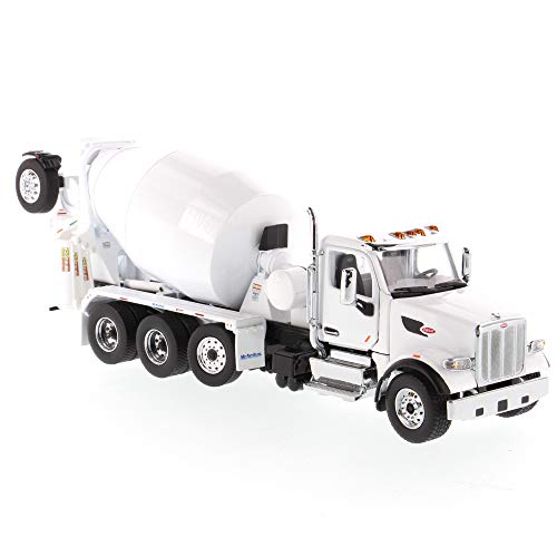 Diecast Masters 1:50 Scale Peterbilt Model 567 Concrete Mixer Truck | SFFA with Lift Axle & McNeilus Bridgemaster Mixer | Transport Series | Pearl Whi