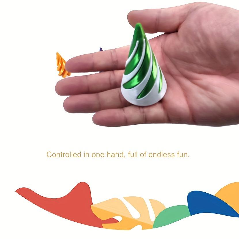 Kinetic Spinning Cone Double-Sided 3D Printed Mixed Color Plastic Spiral Novelty Desk Toy for Age14 Up Gift Pyramid Design Decor
