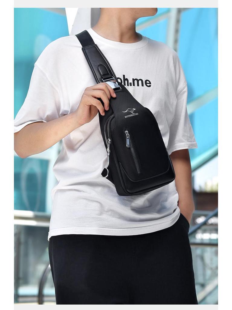 Męska wodoodporna torba crossbody z tkaniny Oxford - styl koreański, modna torba na jedno ramię