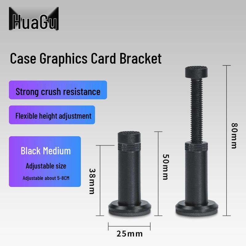 Adjustable GPU Support Riser Bracket with 12CM Fan Slot for Fish Tank Case