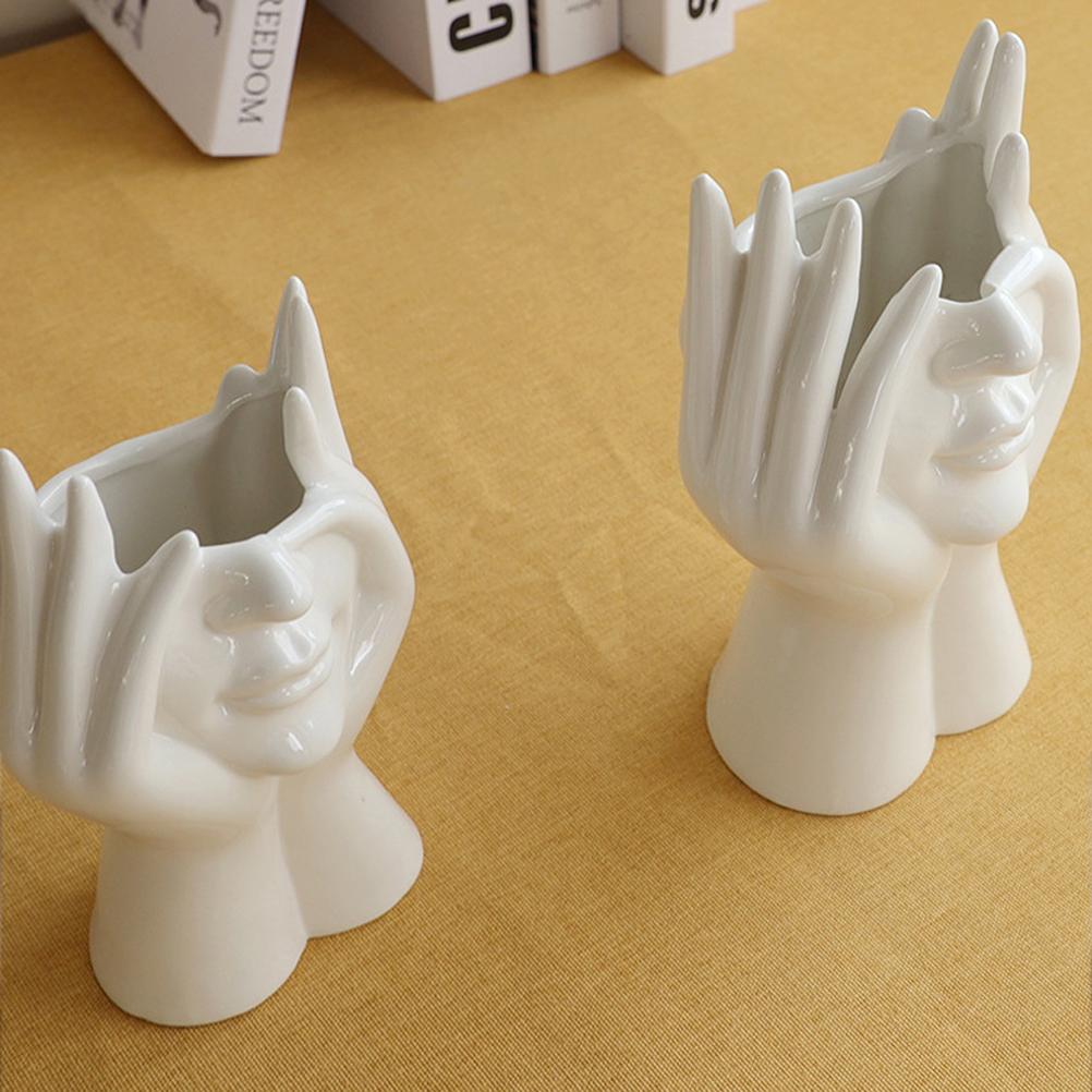 Minimalist Face Ceramic Vase Art Sculpture Home Decor Flower Arrangement Centerpiece Modern Living Room Ornament Gift