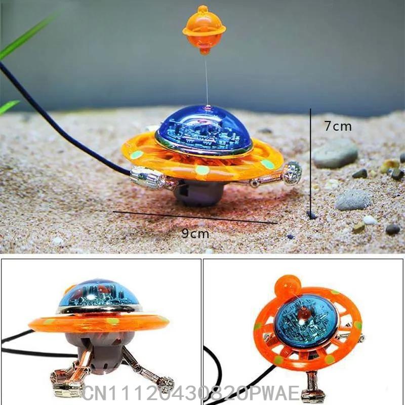 Suspended Ufo Aquarium Statue World Of Tanks Decorative Fish Tank Ornaments Background Float Aquarium Decoration Landscape Tools