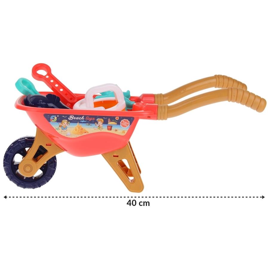 Children's Sandbox Sand Set Wheelbarrow Watering Can Molds - Orange