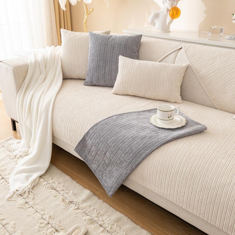 Nordic Light Luxury Sofa Cushion Solid Color High-End Non-Slip Sofa Cushion Seat Cushion Four-Season Universal Sofa Cover