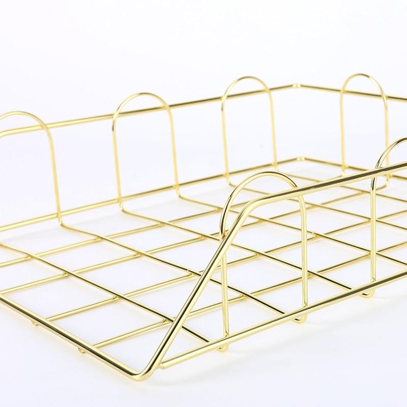 Modern Stackable Letter Tray Desktop Organizer Under Desk Hanging Organizer Metal Paper Tray for Women Men Student Staff
