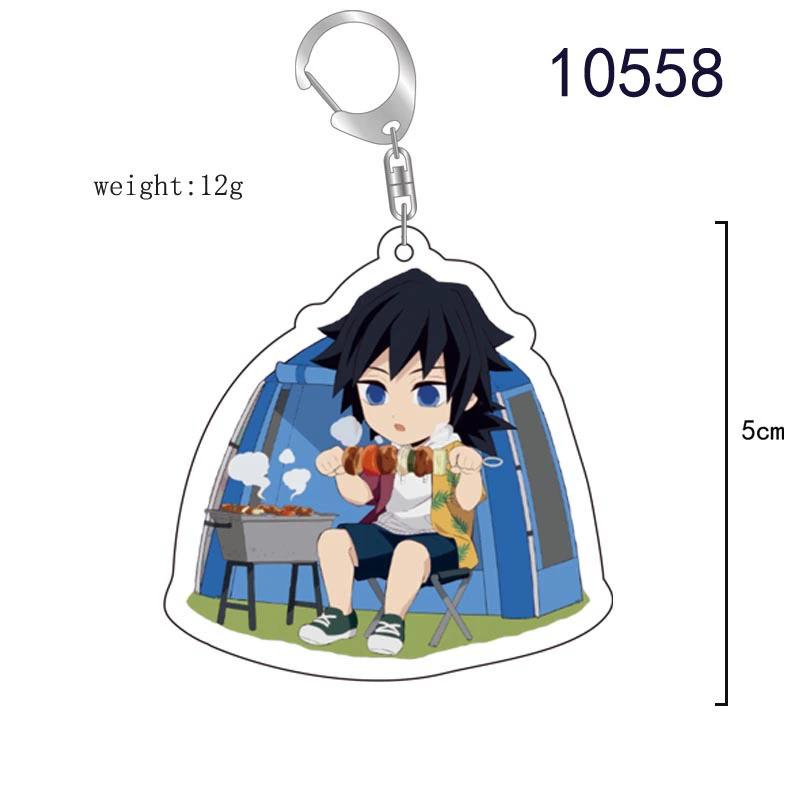 Keychain Pendant Anime Demon Slayer Kimetsu No Yaiba Kamado Tanjirou Double Sided HD Bag Pendant Gift For Fans Cosplay Props Jewelry Gift
