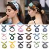 Girl Makeup Headwear Hair Band Scarf Headband Metal Wire Ribbon Bunny Ears Hairband Cross Knotted