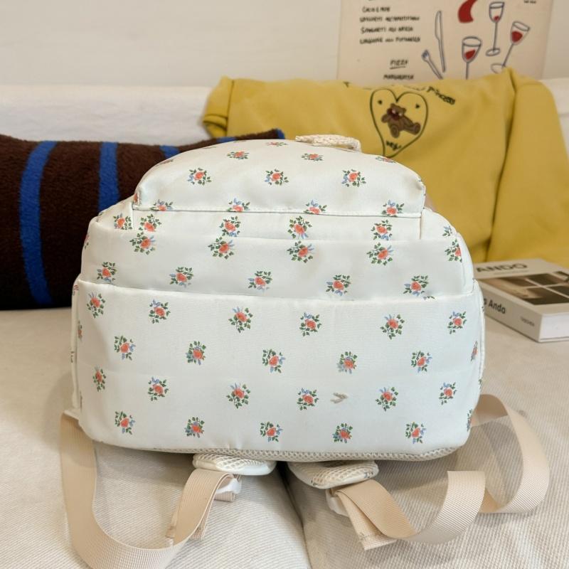 High Value Small Fresh Floral Girl Student Backpacks College Style Large Capacity Nylon Schoolbag College Students Teenagers Going Out Travel Rucksack