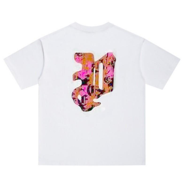 Unisex Loose Fit Cotton T-Shirt With Purple Letter Print Casual Top Teens Adults