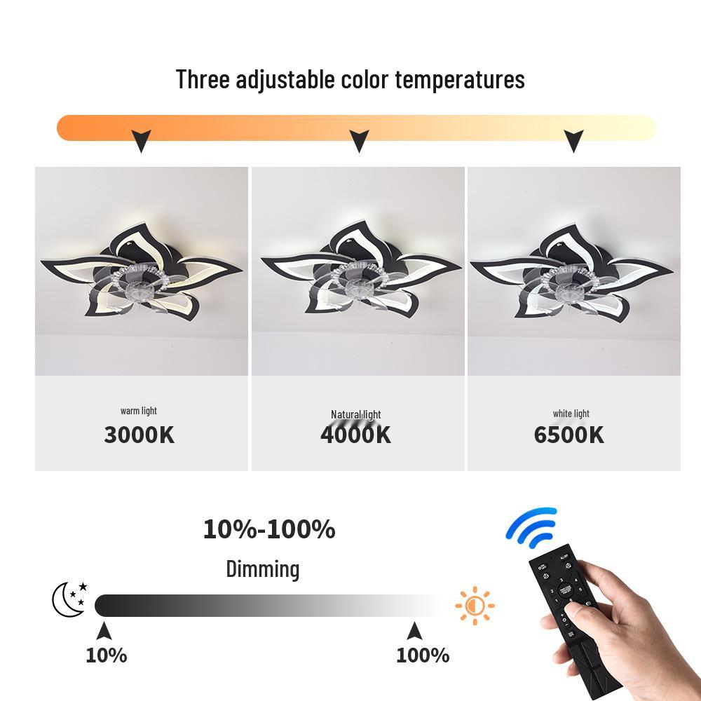 Sleek Petal Ceiling Fan Light: Ideal for Living Room, Dining Room, Bedroom, and Study Lighting