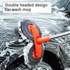 Autowaschmopp, rotierende Doppelkopf-Reinigungsbürste, Teleskop-Autowaschwerkzeug mit langem Griff, Mikrofasermopp für Windschutzscheibenglas