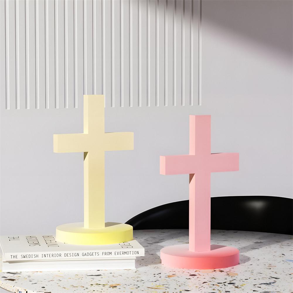 DIY Cross Craft Silicone Mold 3D Cross Candle Plaster Resin Casting Mold Reliquary Jewelry Display Stand Easter Gift Making Tool