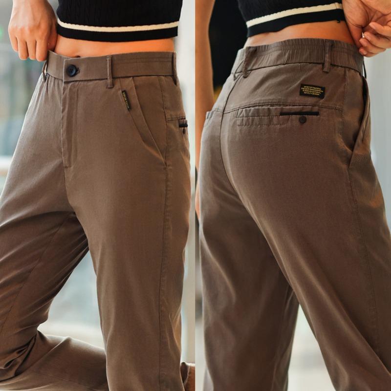 

Autumn and winter new men s pants new medium and thick business casual straight waist slim men s casual trousers 38