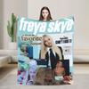 Manta Super Macia Freya Skye Cobertor de Pelúcia para Viagem Roupa de Cama Divertida para Sala de Estar Colcha de Flanela Capa para Sofá-Cama