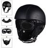 Retro Motorcycle Helmets with Harley Visor Leather Helmet for Man Electric Motorbike Vintage Protected Motor Safety Cap