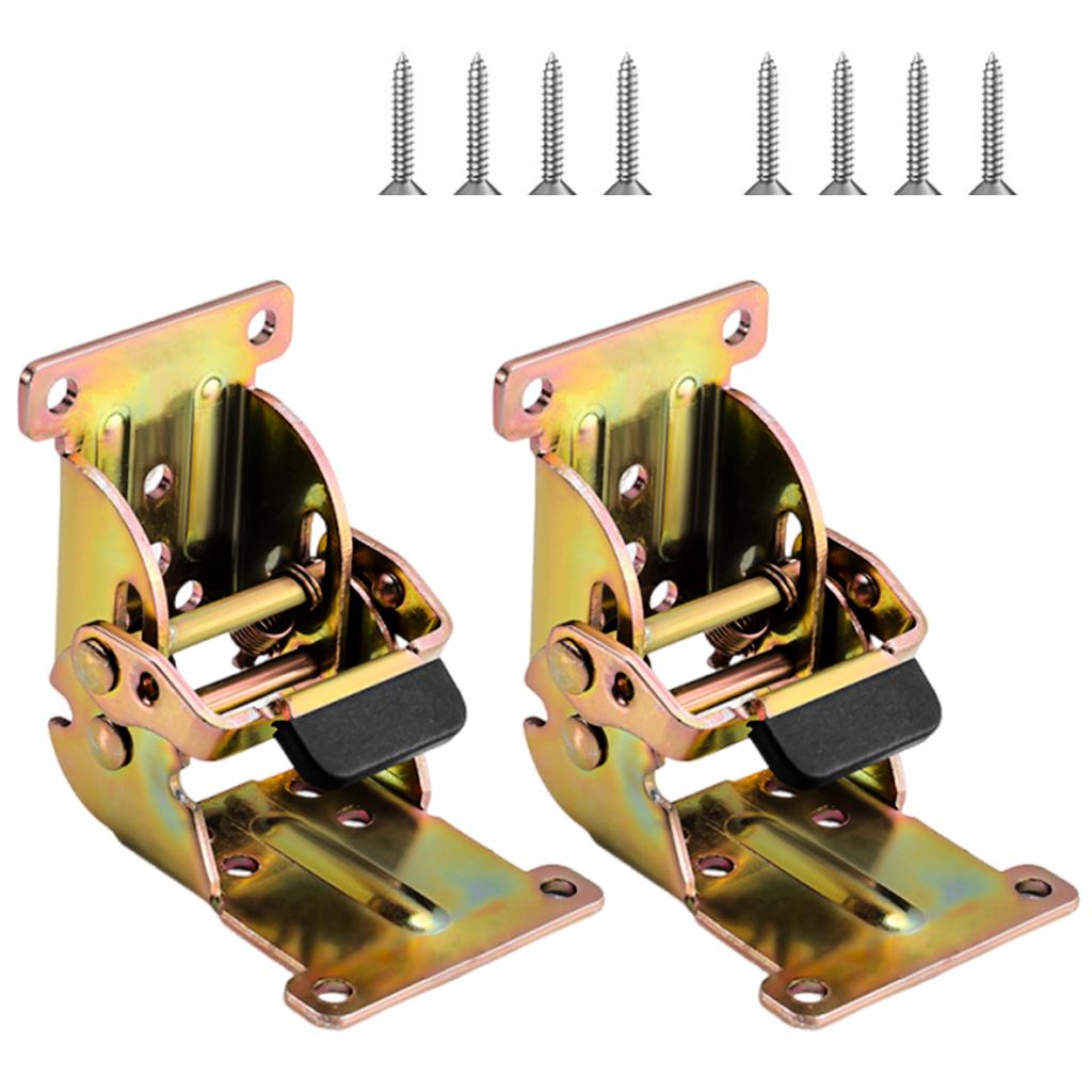 2 szt. Blokowane Składane Zawiasy Ukryte do Szafek i Drzwi Wytrzymałe Żelazo Przenośny Okucia Meblowe Łatwa Instalacja