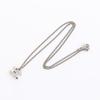 Used CHANEL COCO Mark F13V Necklace Stainless Steel Rhinestone Silver Clear Used