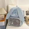 New Cute Bow Rabbit Ear Ita Backpack Sweet Girl Transparent Rucksack Fashion Women's Large Capacity Student DIY Display Knapsack