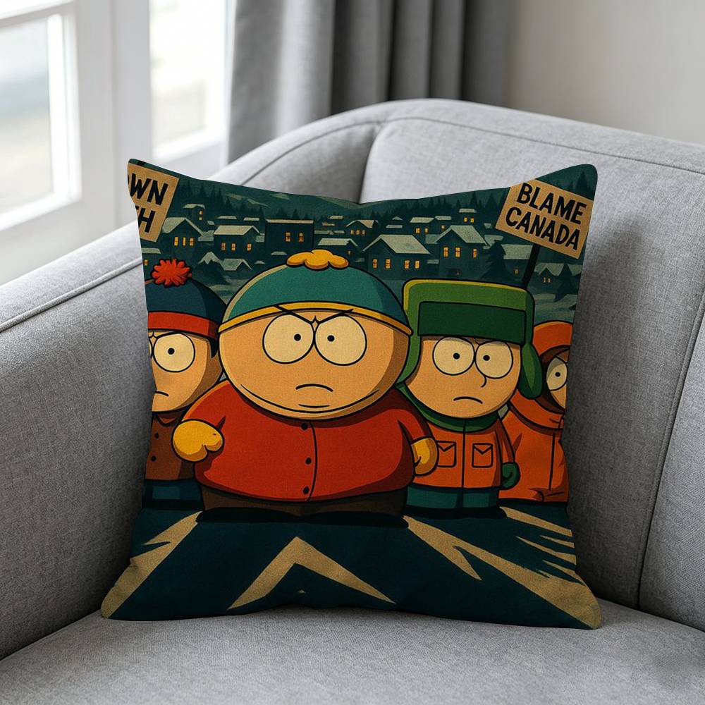 South Park Satiricall Animation Pillow cover Soft Microfiber Pillowcase Home Sofa Decor Surprise Decorative printed
