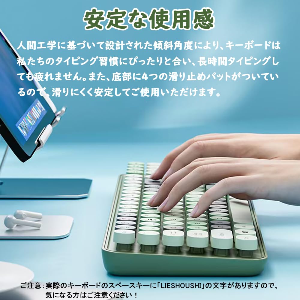 Wireless Typewriter-Style Keyboard [Multi-Connection, 2.4GHz & Bluetooth] Supports Up To 3 Devices Simultaneously, Includes Numeric Keypad, Quiet,