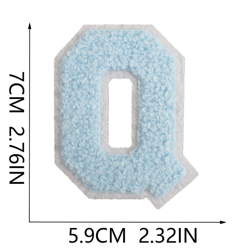 Roaring Sky 7cm Light Blue Chenille Embroidery Patch for Bags and Decor