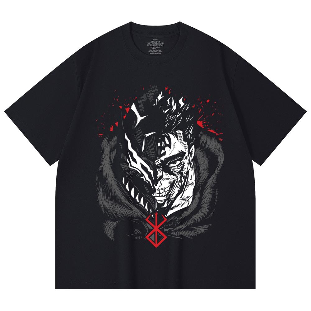 230 Gsm 100% Cotton Berserk V9 Print Unisex Heavy Cotton T Shirt