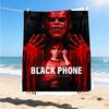 1pc Black Phone Movie Poster Outdoor Flannel Blanket Gift For Boys Girls Adults, Family Friends